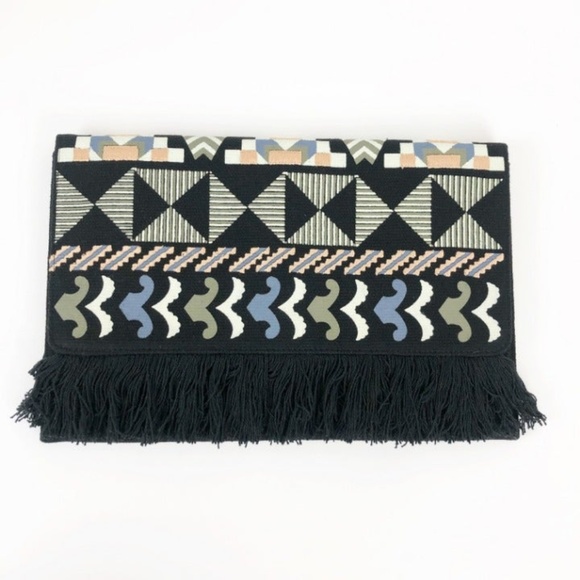 Stella & Dot | Black/Multi Embroidery Taj Clutch - Picture 8 of 10